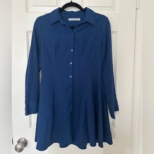 Abercrombie & Fitch Blue Button Down Dress with Long Sleeves